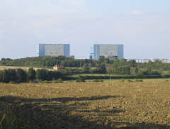 Hinkley's twin reactor buildings dominate the skyline for miles around